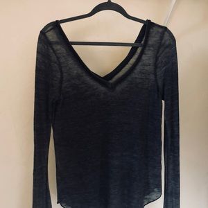 Long Sleeve Deep V-Neck